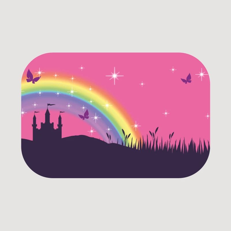 Märchenschloss mit Regenbogen und Sternchen 