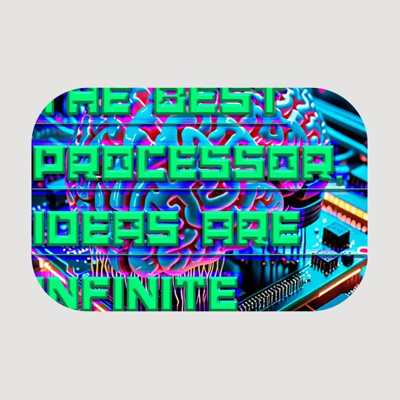 The Brain Is the Best Processor — Tech Neon Quote 