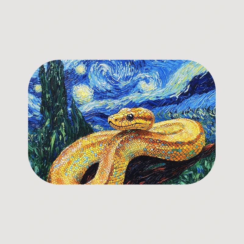 Snake Python Van Gogh Style Starry Night