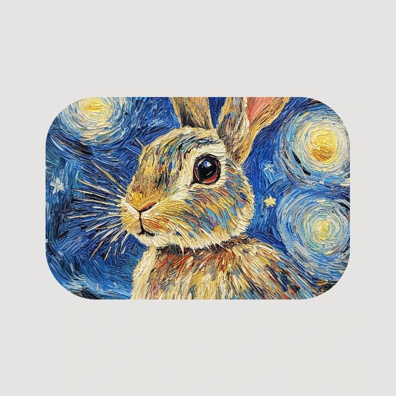 Bunny Rabbit Bunny Van Gogh Style Starry Night