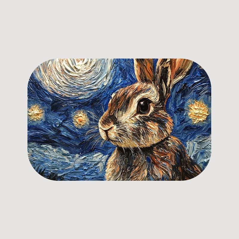 Bunny Rabbit Bunny Van Gogh Style Starry Night