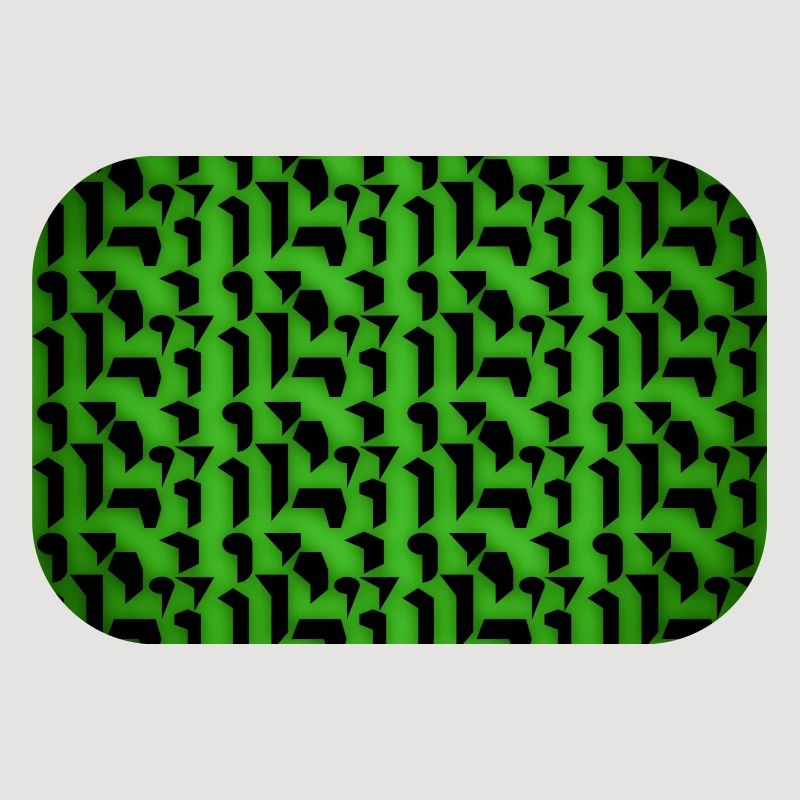 Deco pattern shapes and objects in green-black