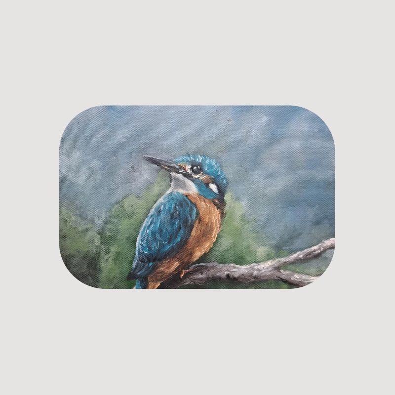 Lebendiger Eisvogel auf Ast Kunstwerk