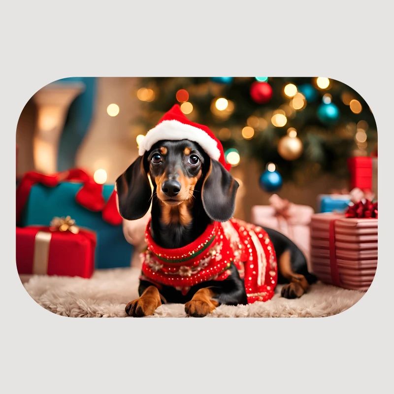 Teckel de Noël mignon