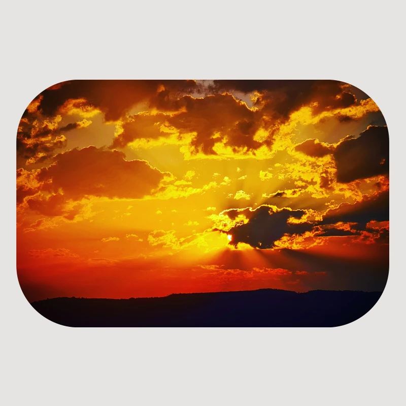 Rayons de feu du coucher de soleil