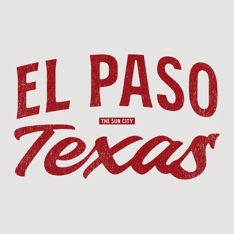 El Paso Texas Retro Script