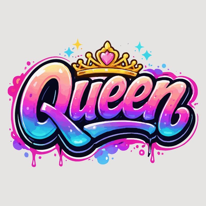 Queen Graffiti Crown Design
