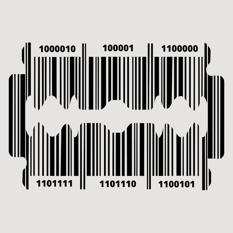 Rasierklinge mit geheim Code
