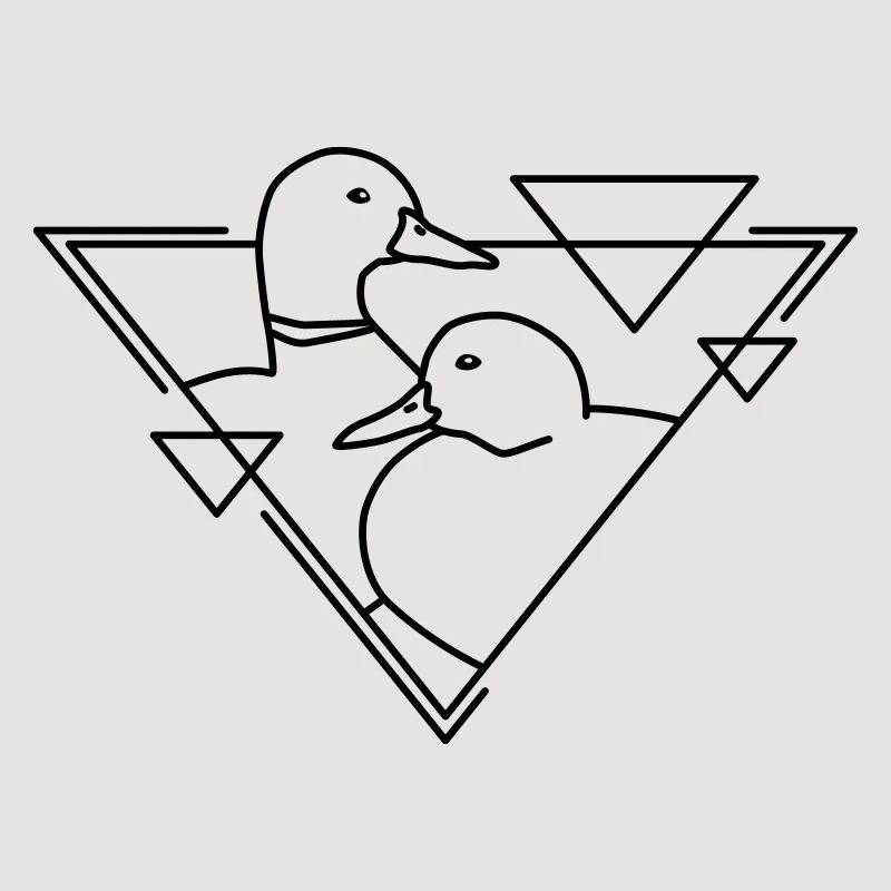 Two ducks in geometric design