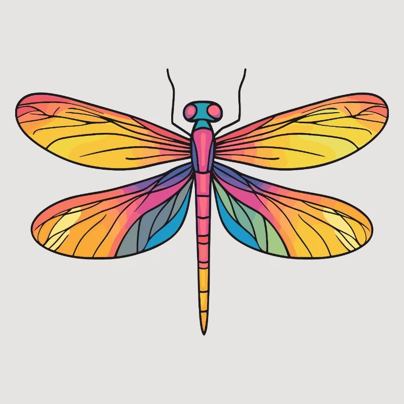 Regenbogen Libellenflügel