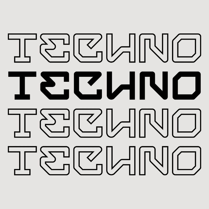 Conception de logo en typographie techno-moderne
