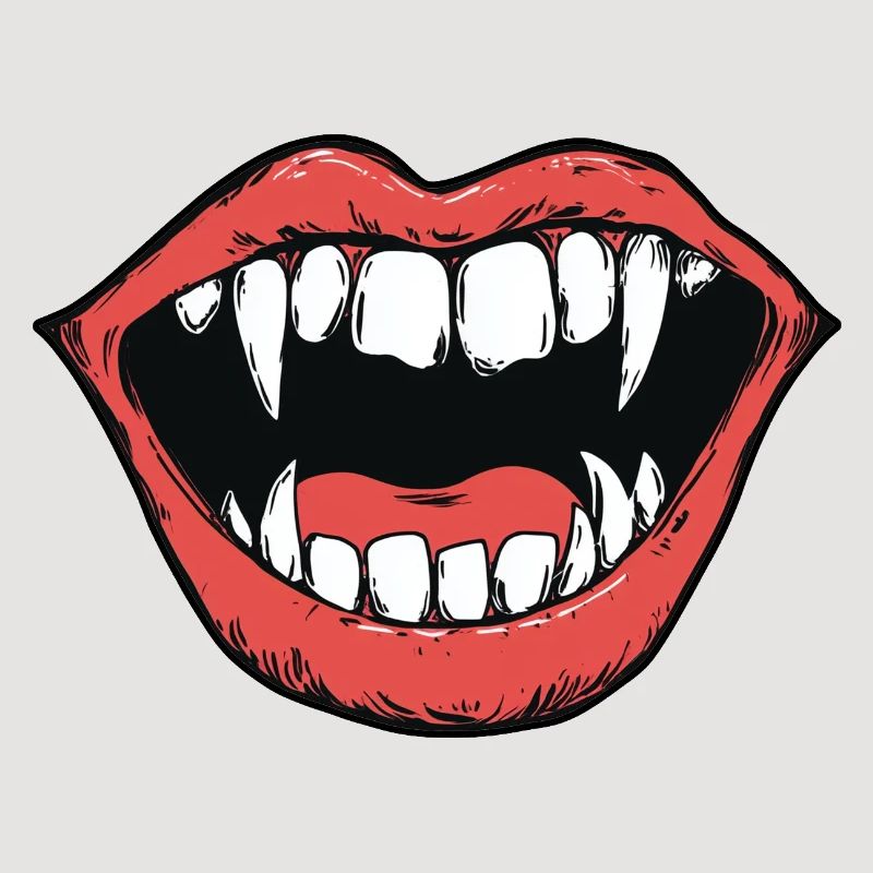 vampire mouth, sharp teeth, bite