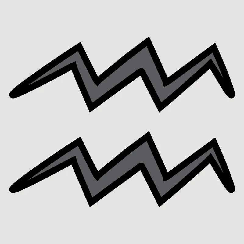 Wassermann Sternzeichen Symbol Schwarz & Grau