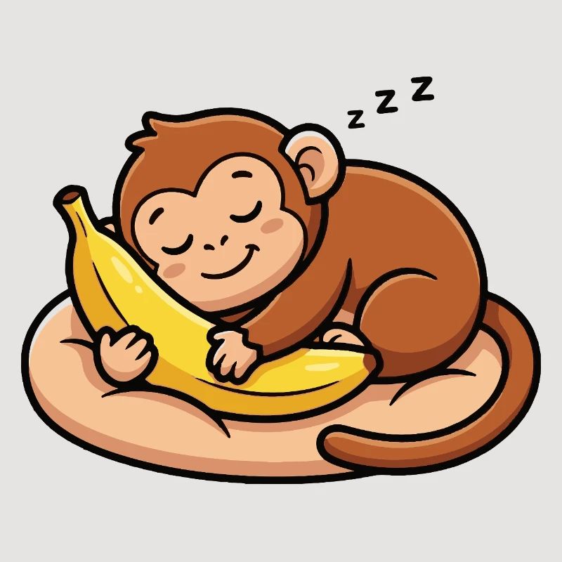 Schlafender Affe mit Banane