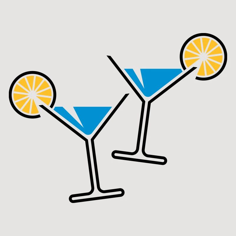 2 Cocktailgläser / Cocktail / Martini + (Hellblau)