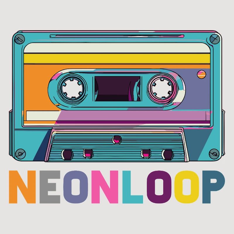 Neon Loop Cassette Design