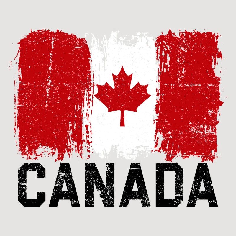 Art de feuilles d’érable avec drapeau du Canada Grunge