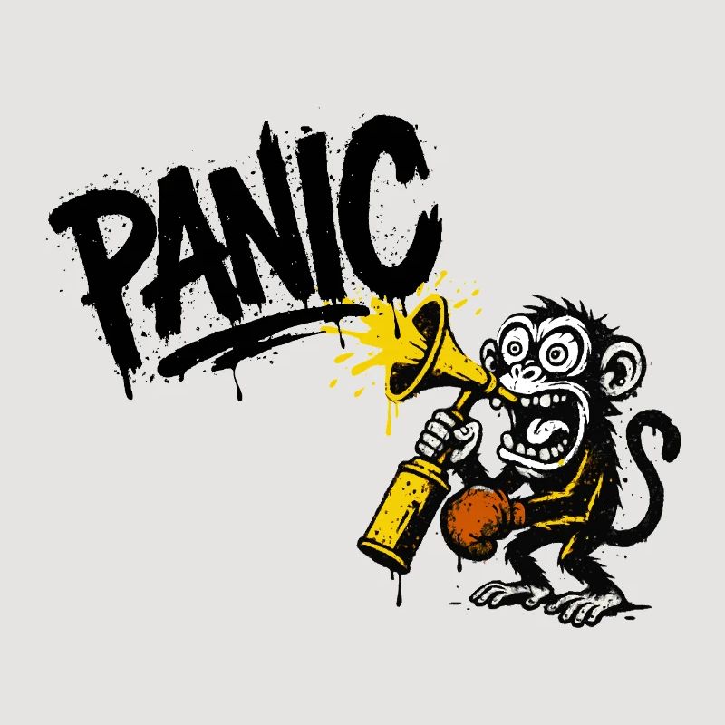 Expressive monkey with megaphone