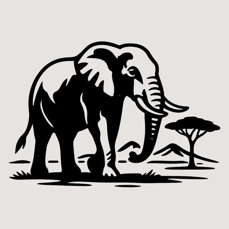 Silhouette d’éléphant de savane
