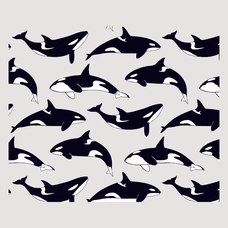 Black and white orca pattern pattern
