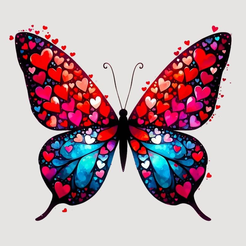 Papillon avec des cœurs