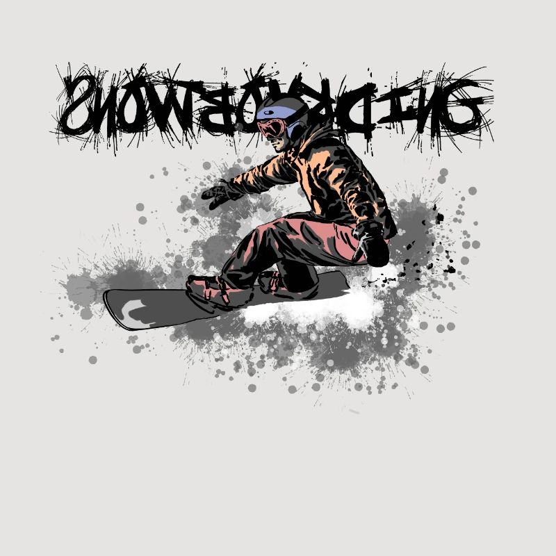 Dynamischer Snowboarder im Actionstil