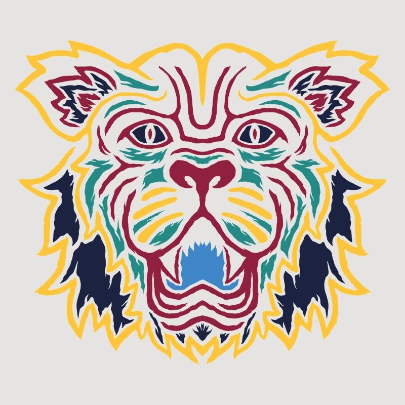 Bunter Tiger Blick Emblem