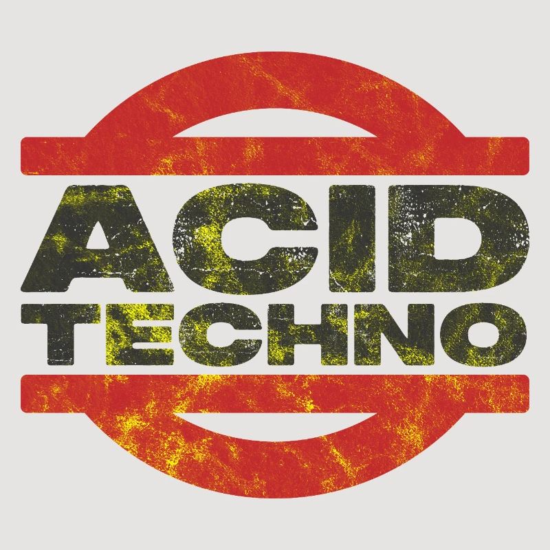 Distressed Acid Techno Logo Tee