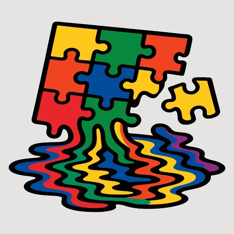 Rainbow Puzzle Tree Splash