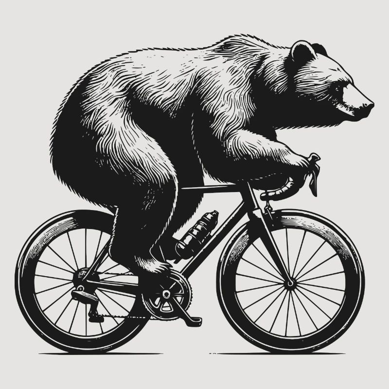 Radfahrender Bär