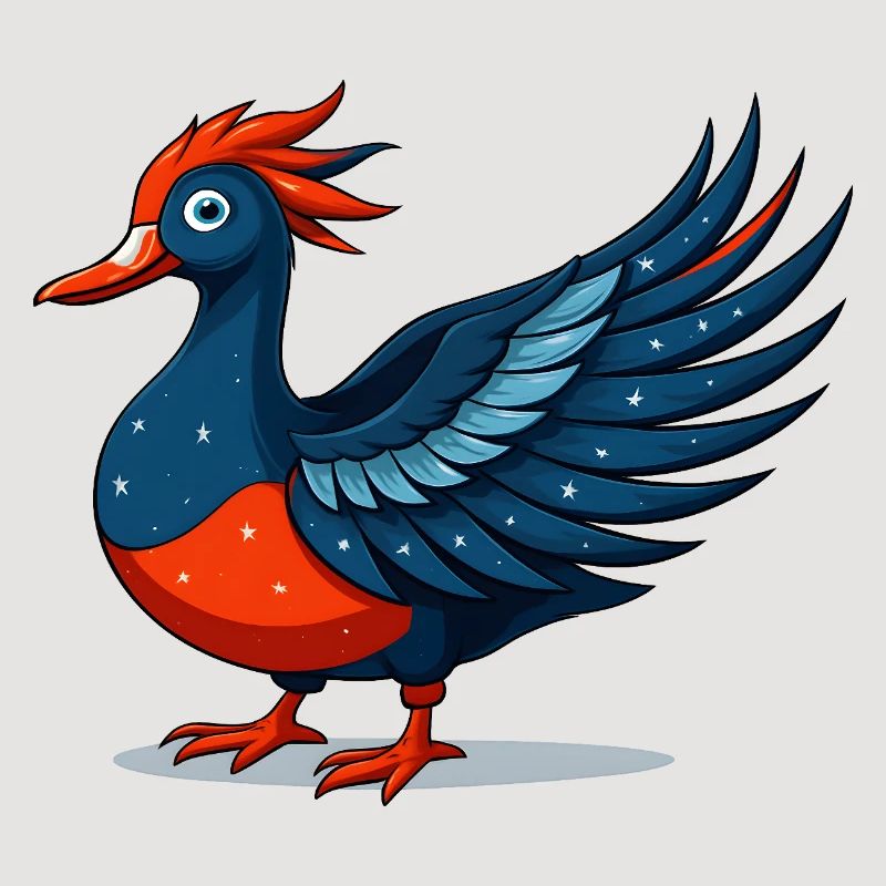 Aigle bleu étoilé ailé