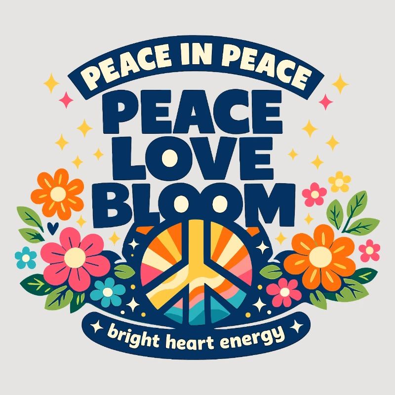 Peace Love Bloom Flowers Peace Boho Statement
