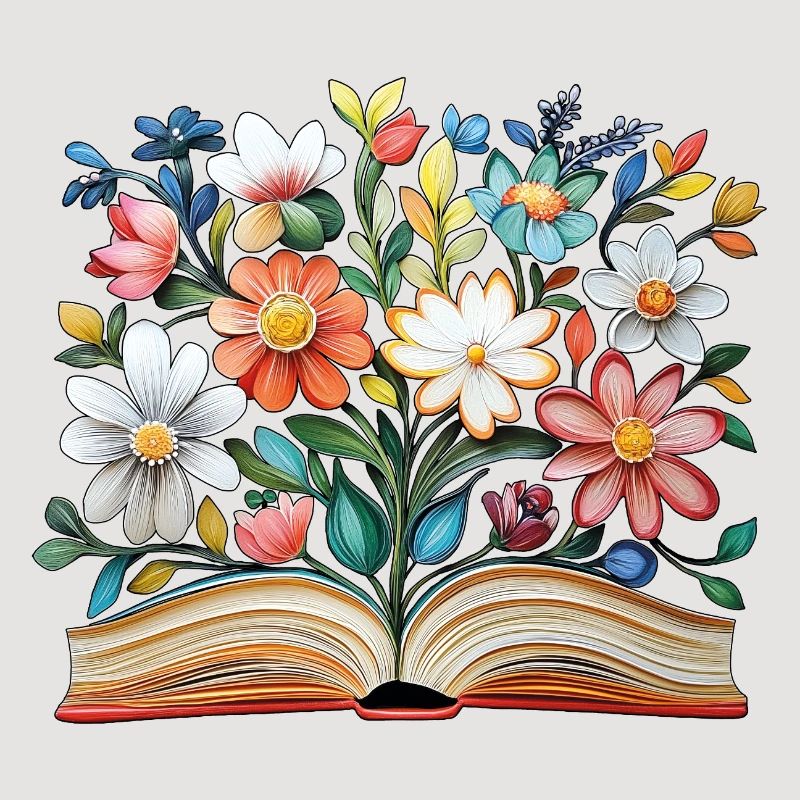 Buch mit Blumen