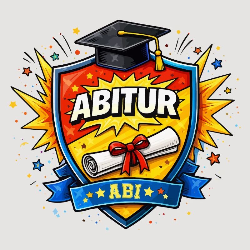 Abitur Abschluss Comic Schild
