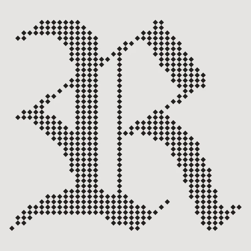 Conception typographique de lettres gothiques R
