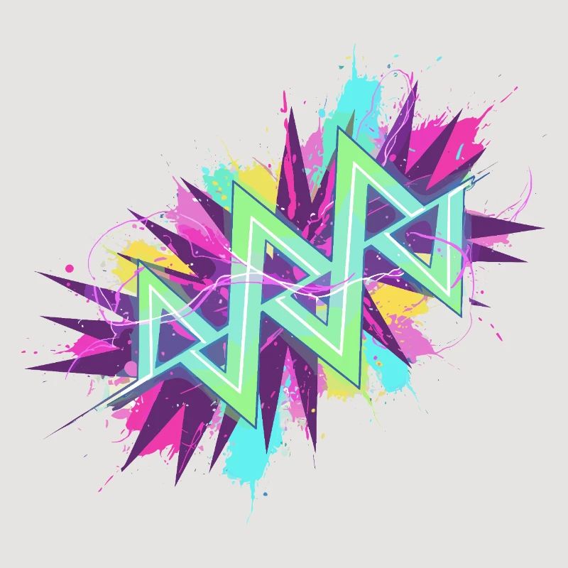 Neon Zigzag Graffiti