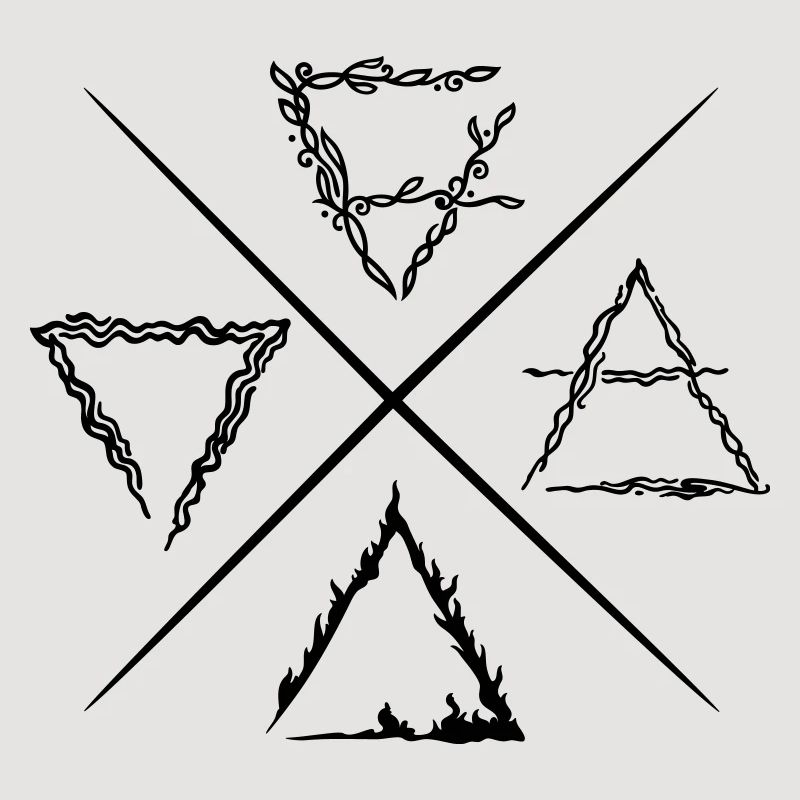 Vier Elemente Symbole