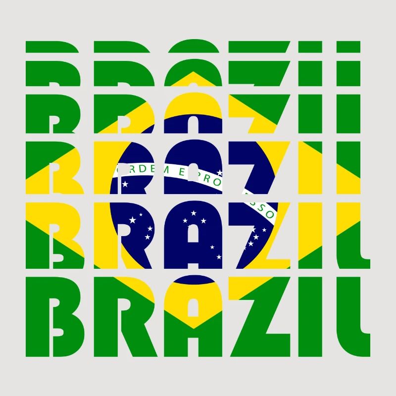 Brazil Flags Grid Pattern