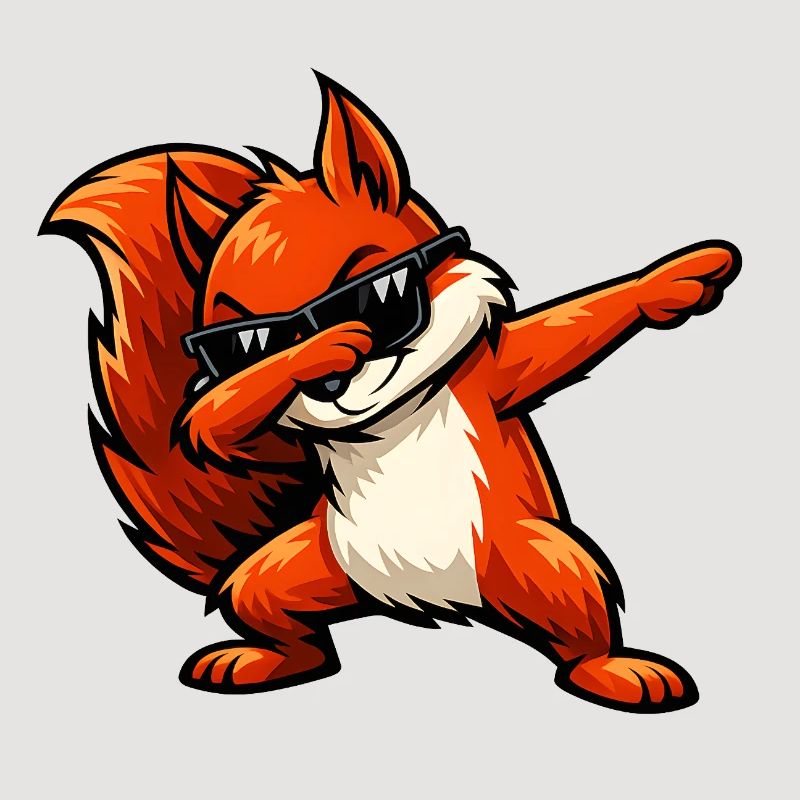 Dabbing Rotes Eichhörnchen