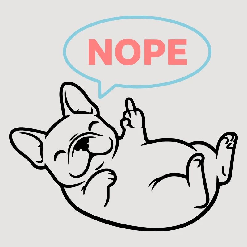 Frenchie Hund Nope Comic Bunt