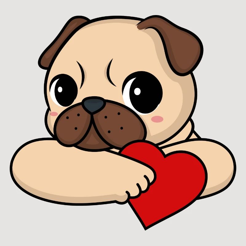Mops mit Herz