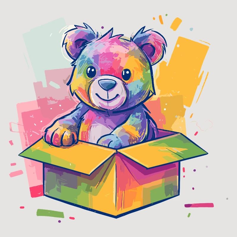 Rainbow Bear in a Box