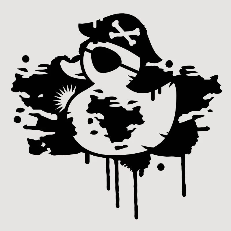A rubber duck pirate with a pirate hat and eye