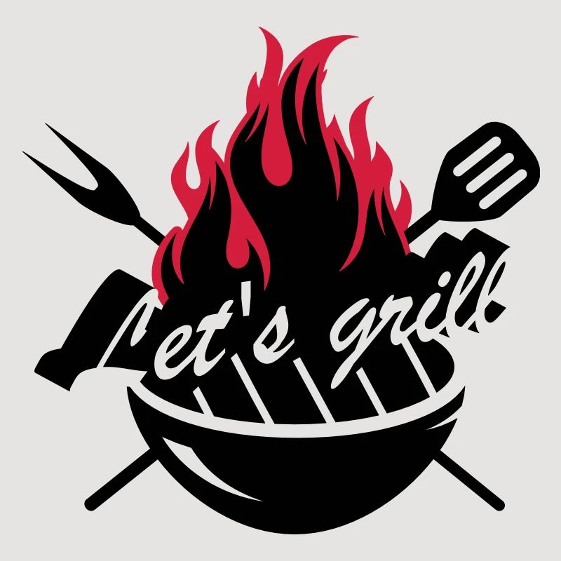 Grill mit Grillbesteck