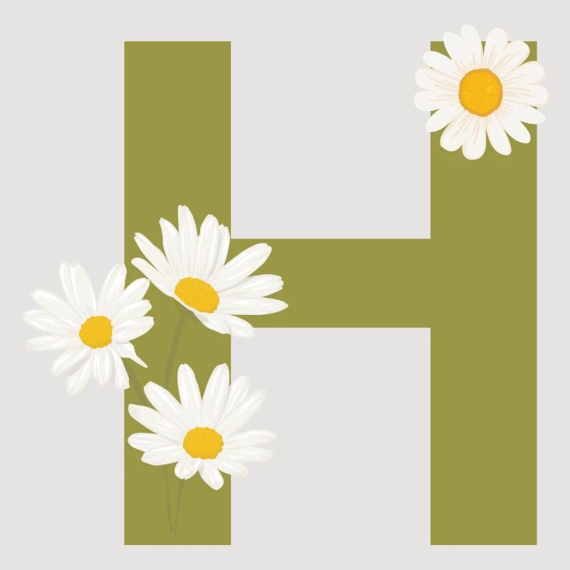 Buchstabe h grüne Gänseblümchen