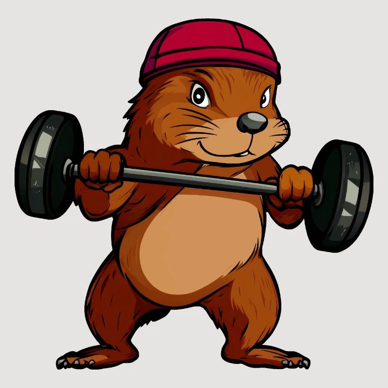 Kraftvoller Eichhörnchen-Hantelheld