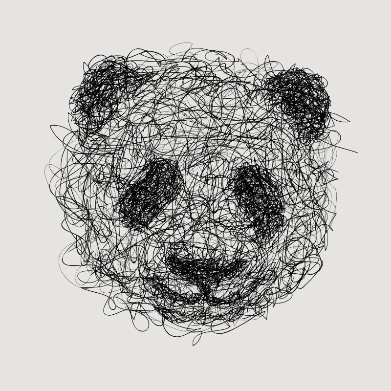 Panda Drawing Scribble - Panda scribble art