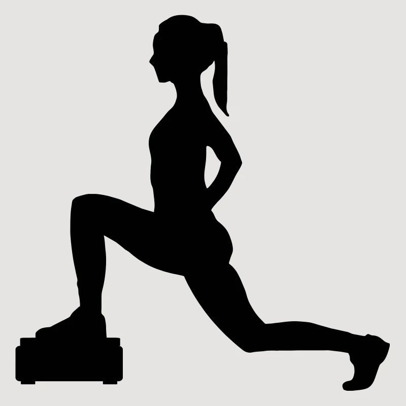 Mädchen oder Dame, die Schritte oder Aerobic macht