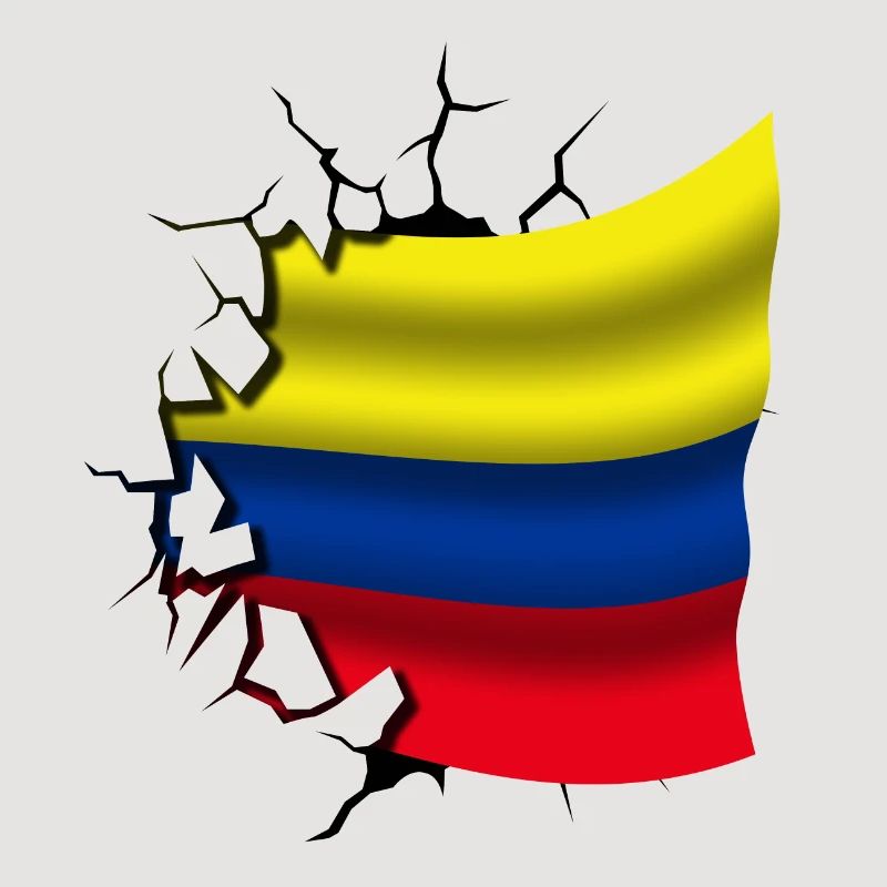 Drapeau de la Colombie - Colombie - Drapeau Broken Design