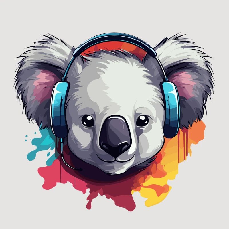 Koala mit Kopfhörer Koalabären